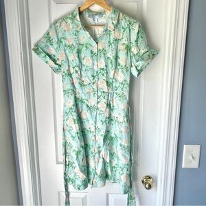 Hill House The Laura Linen Blue Roses Dress